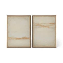 Clearance Horgans Sander Framed Wall Art Set Cream & White