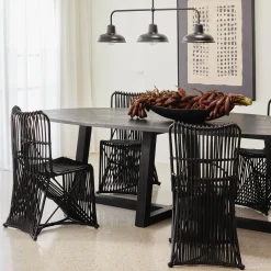 Outlet Horgans Sardi Dining Chair Black Rattan