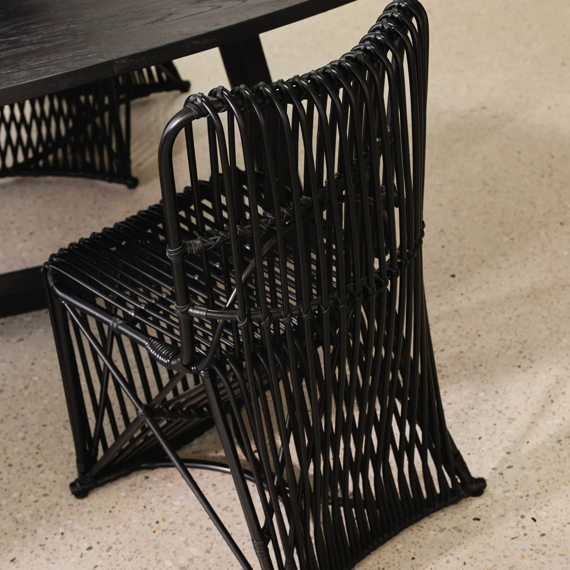 Outlet Horgans Sardi Dining Chair Black Rattan