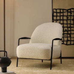 Clearance Horgans Sen Occasional Chair Flecked Cream