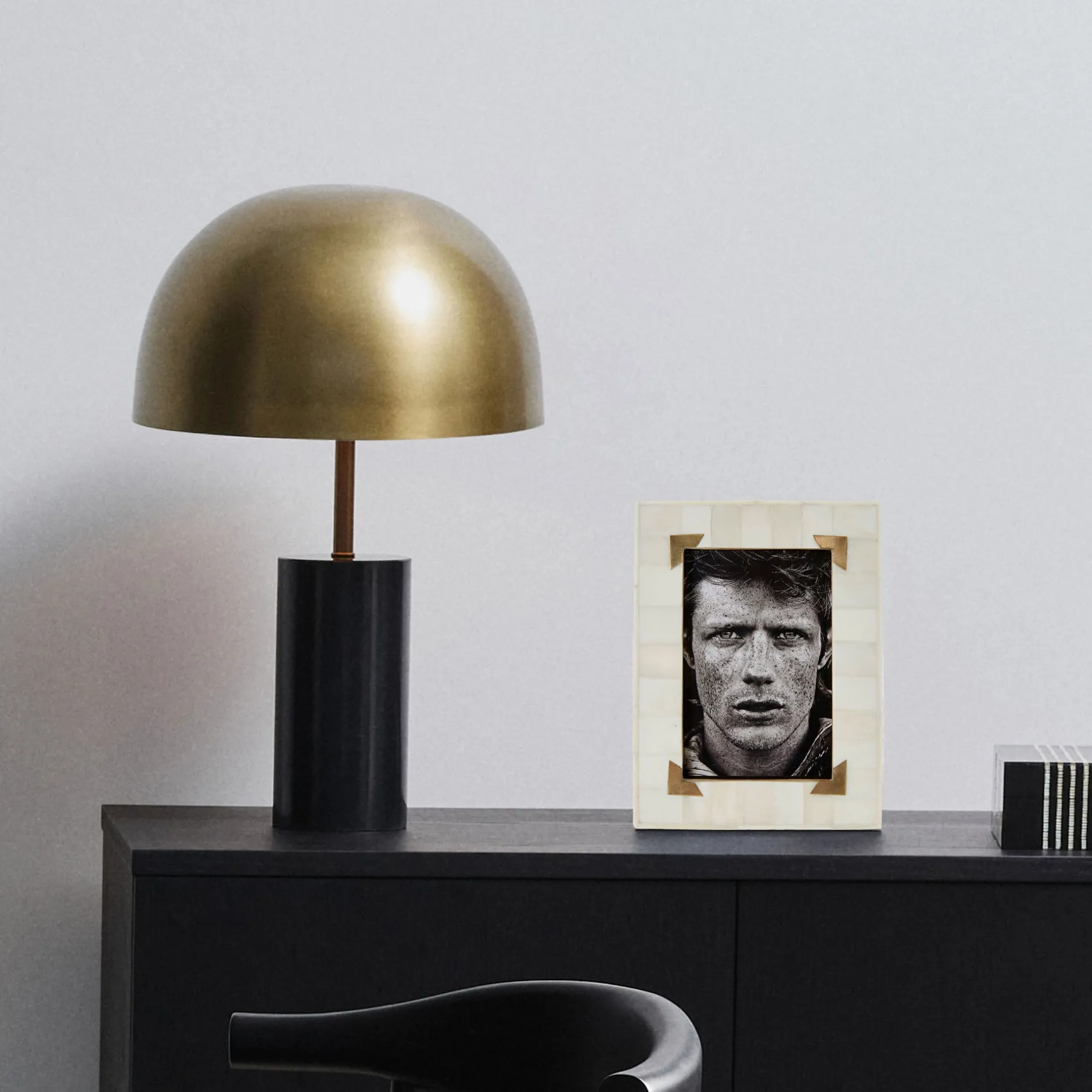 Hot Horgans Shaba Brass Photo Frame 4 x 6 Bone & Brass