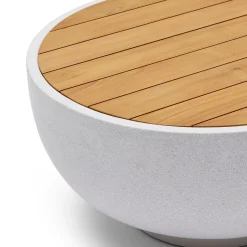 Outlet Horgans Soma Outdoor Coffee Table White White & Natural
