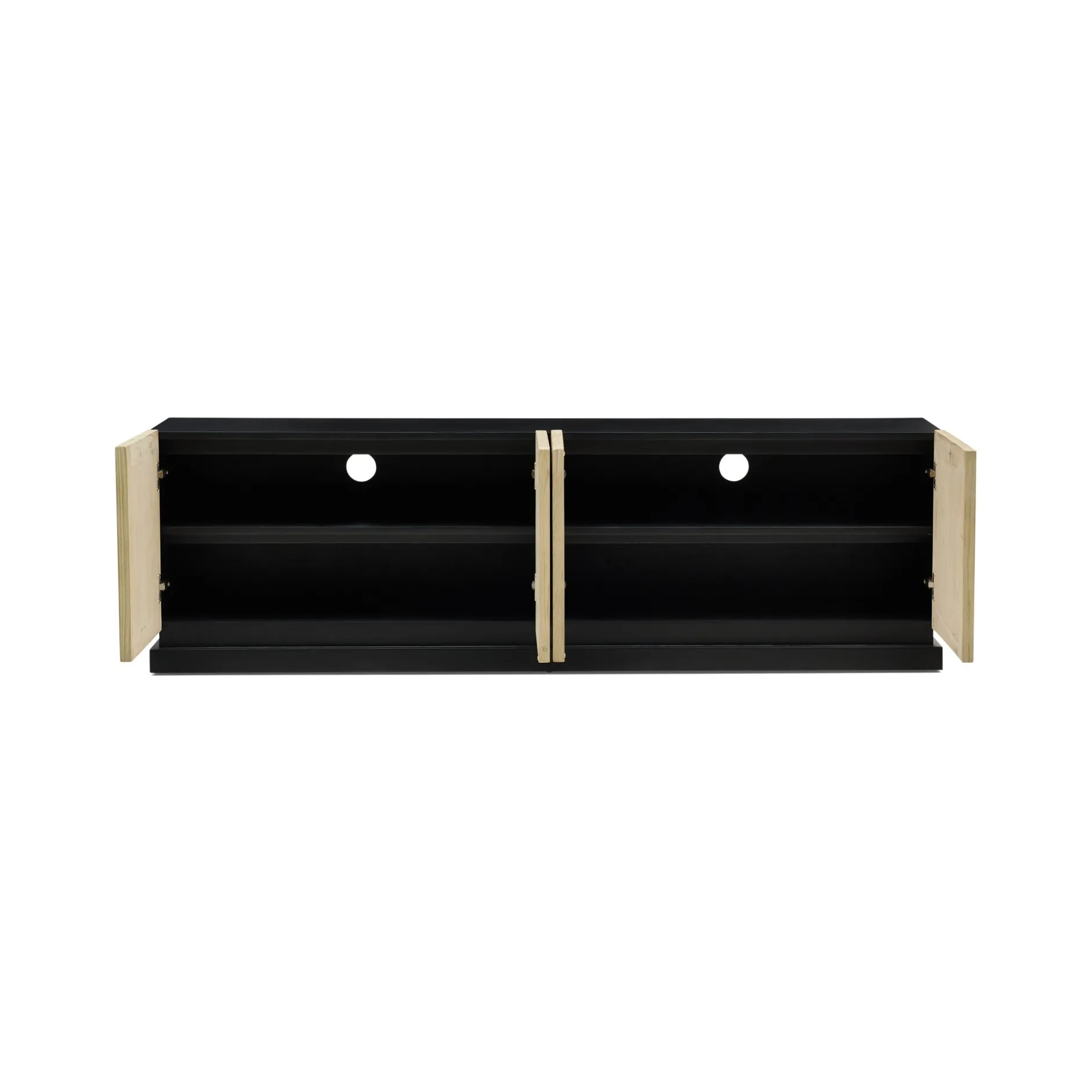 New Horgans Theo Entertainment Unit White Wash & Black