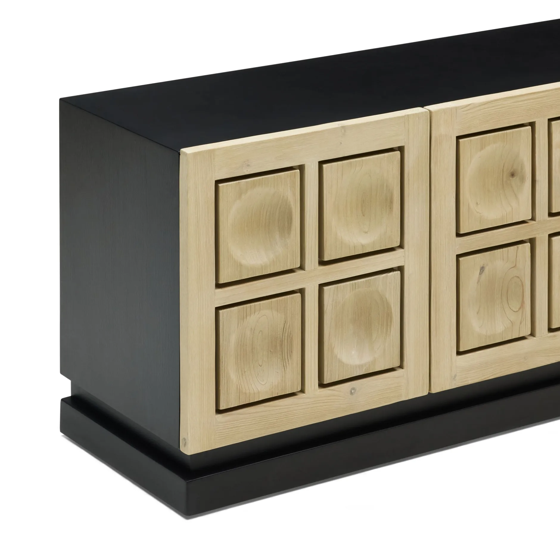 New Horgans Theo Entertainment Unit White Wash & Black