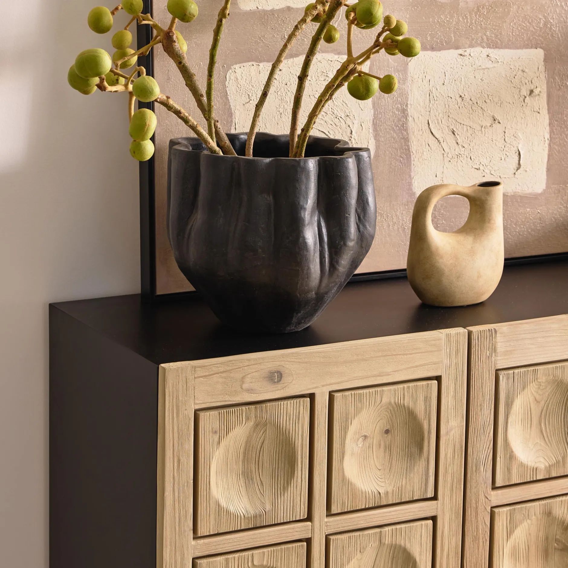 Sale Horgans Theo Sideboard White Wash & Black