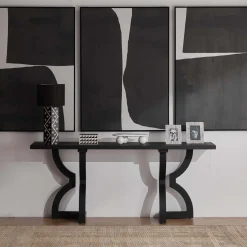 Fashion Horgans Theodore Console Satin Black Satin Black Oak