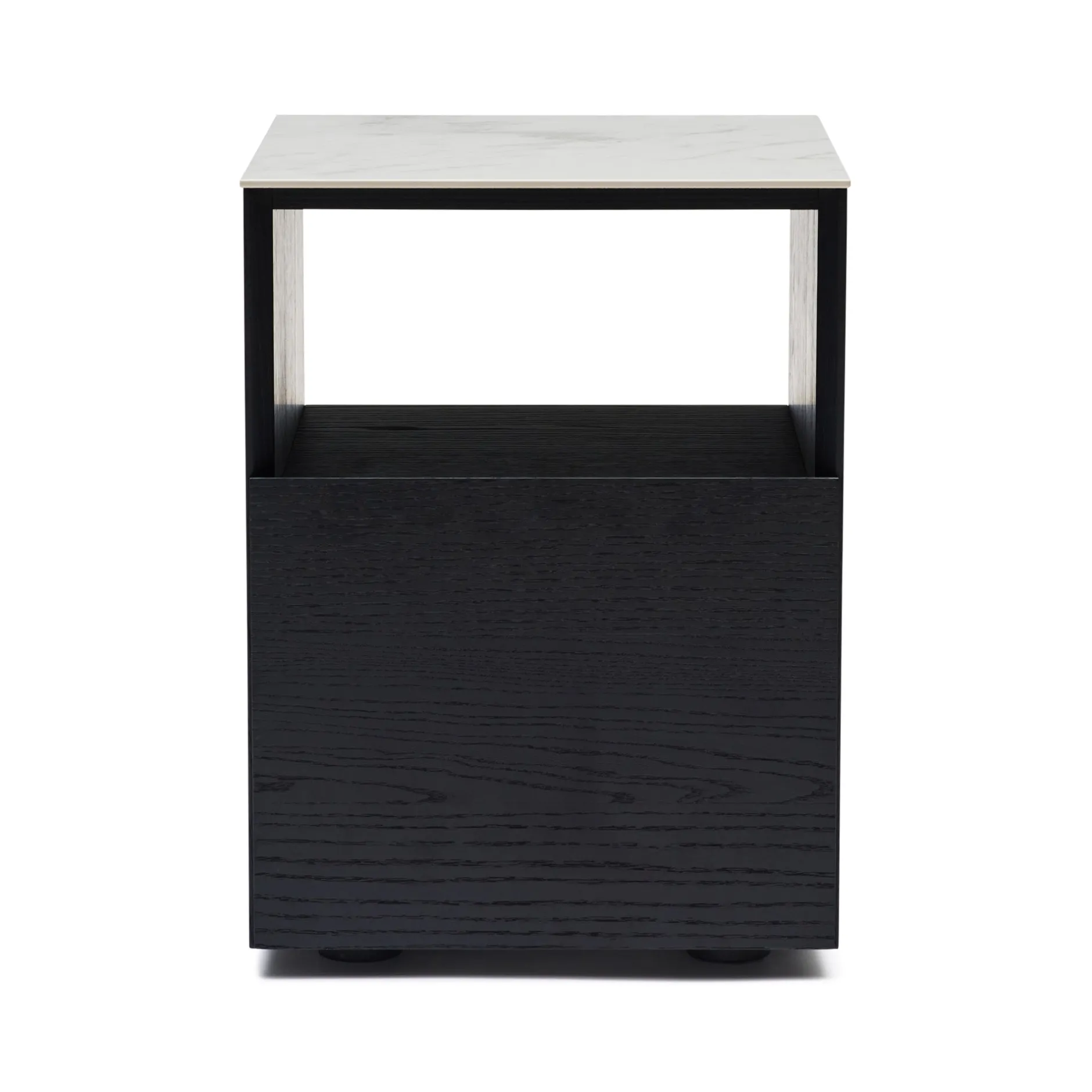 Outlet Horgans Tia Bedside White Marble Ceramic Black