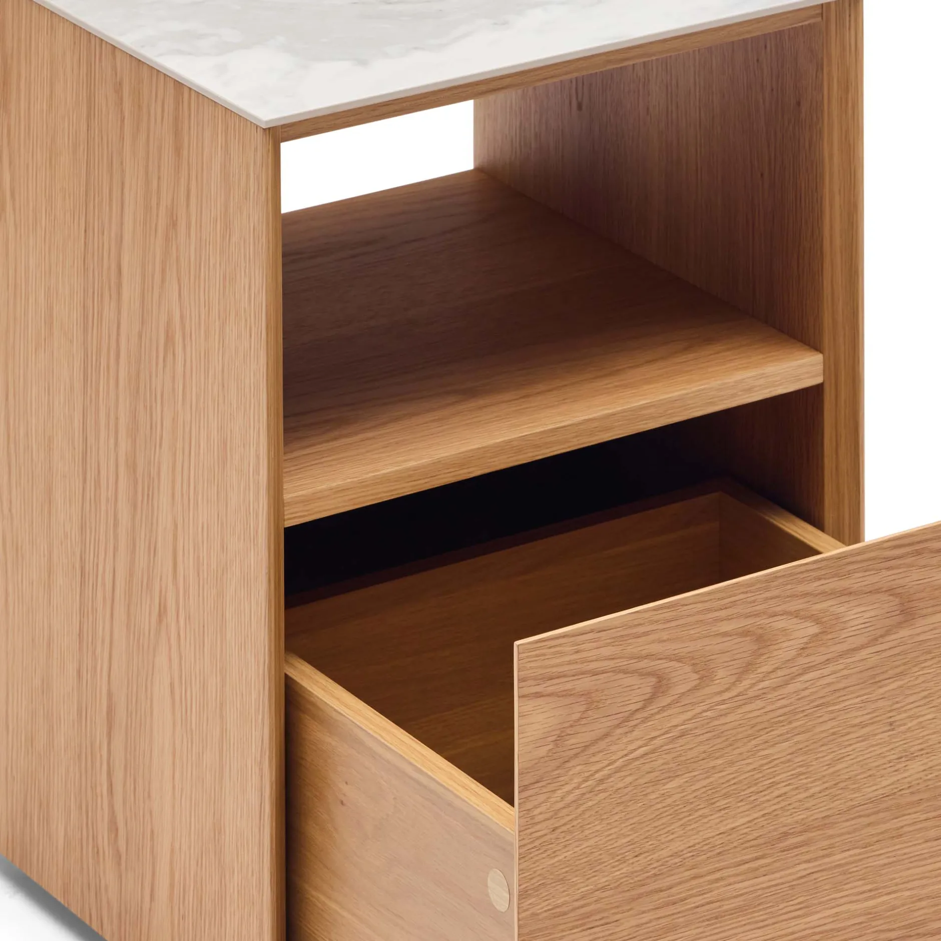 Online Horgans Tia Bedside White Marble Ceramic Natural