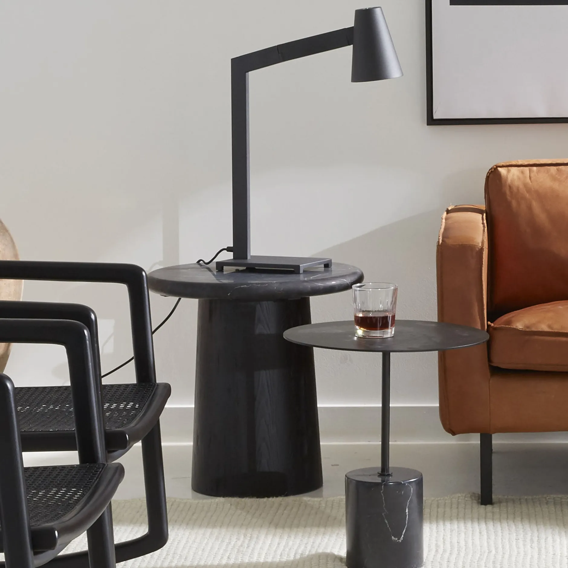 Outlet Horgans Tilt Table Lamp Black