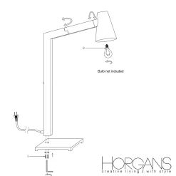 Outlet Horgans Tilt Table Lamp Black