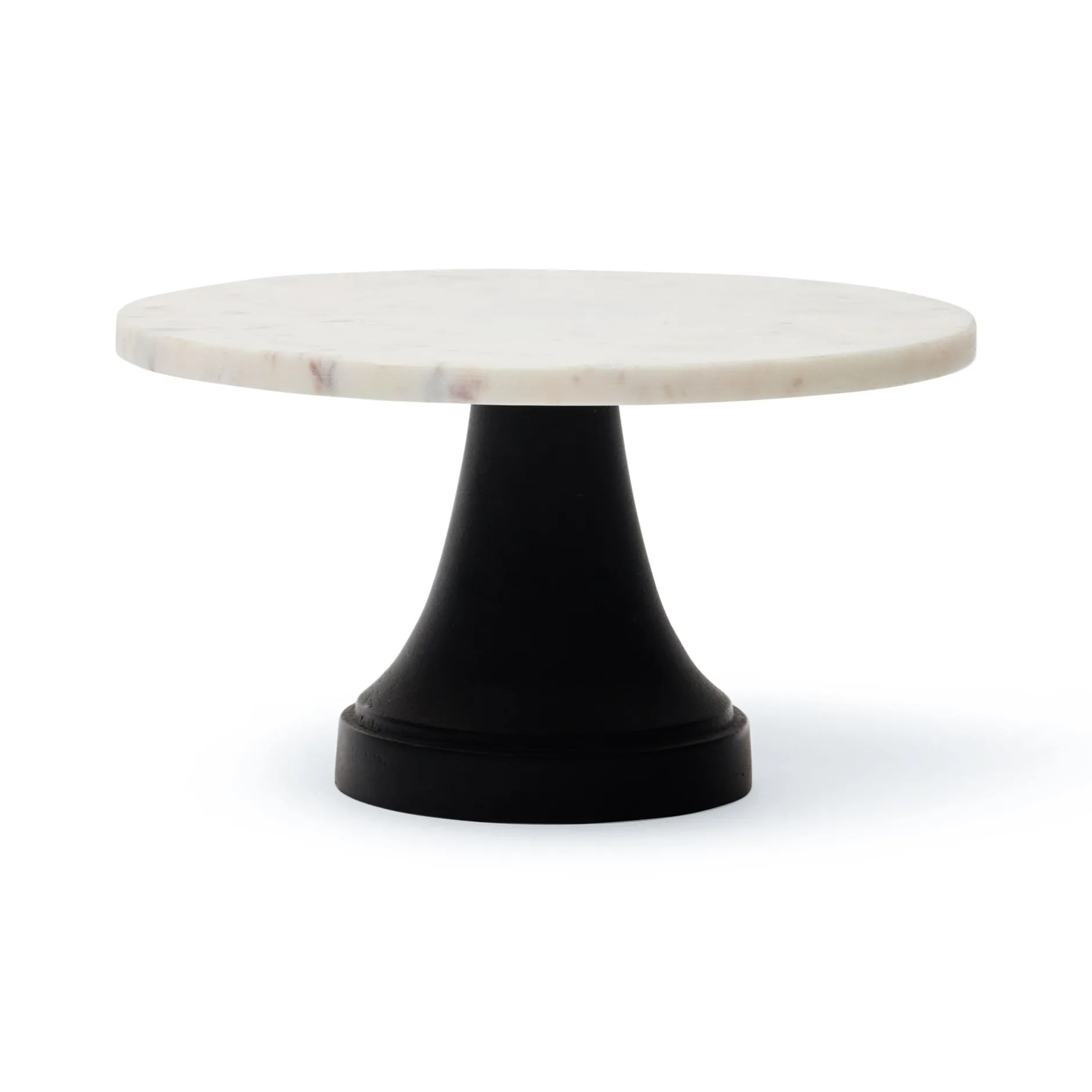 New Horgans Tura Cake Stand Marble Small Black & White