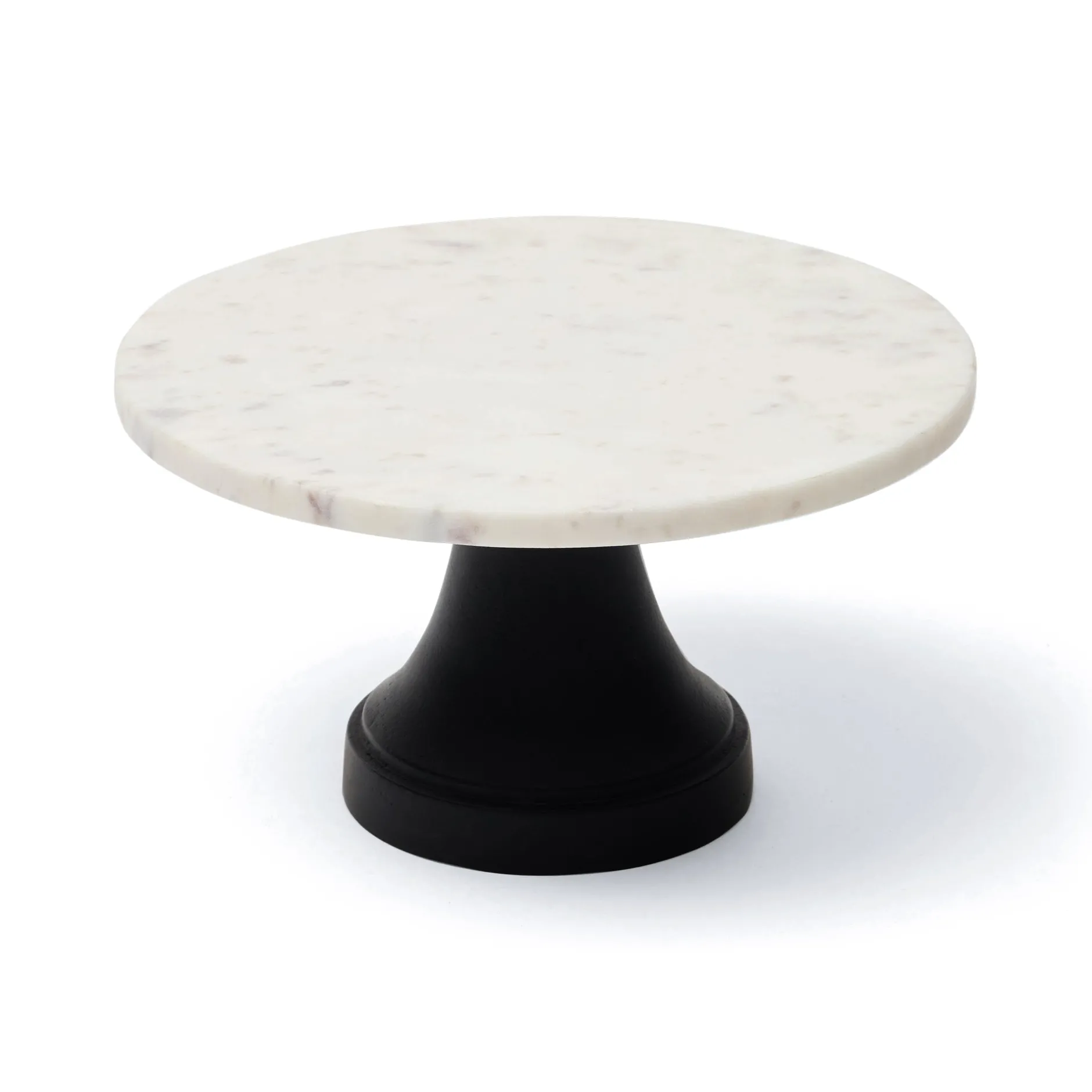 New Horgans Tura Cake Stand Marble Small Black & White