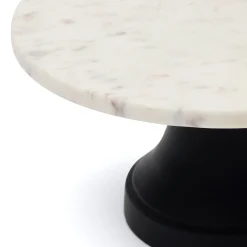 New Horgans Tura Cake Stand Marble Small Black & White