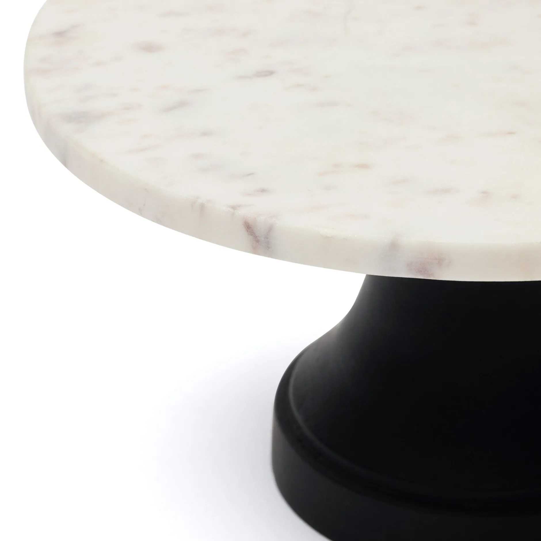 New Horgans Tura Cake Stand Marble Small Black & White