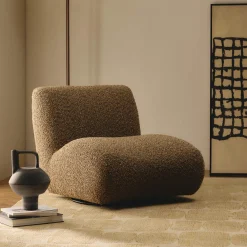 Online Horgans Twill Swivel Chair Brown
