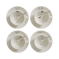 New Horgans Undressed Tea Set White & Black