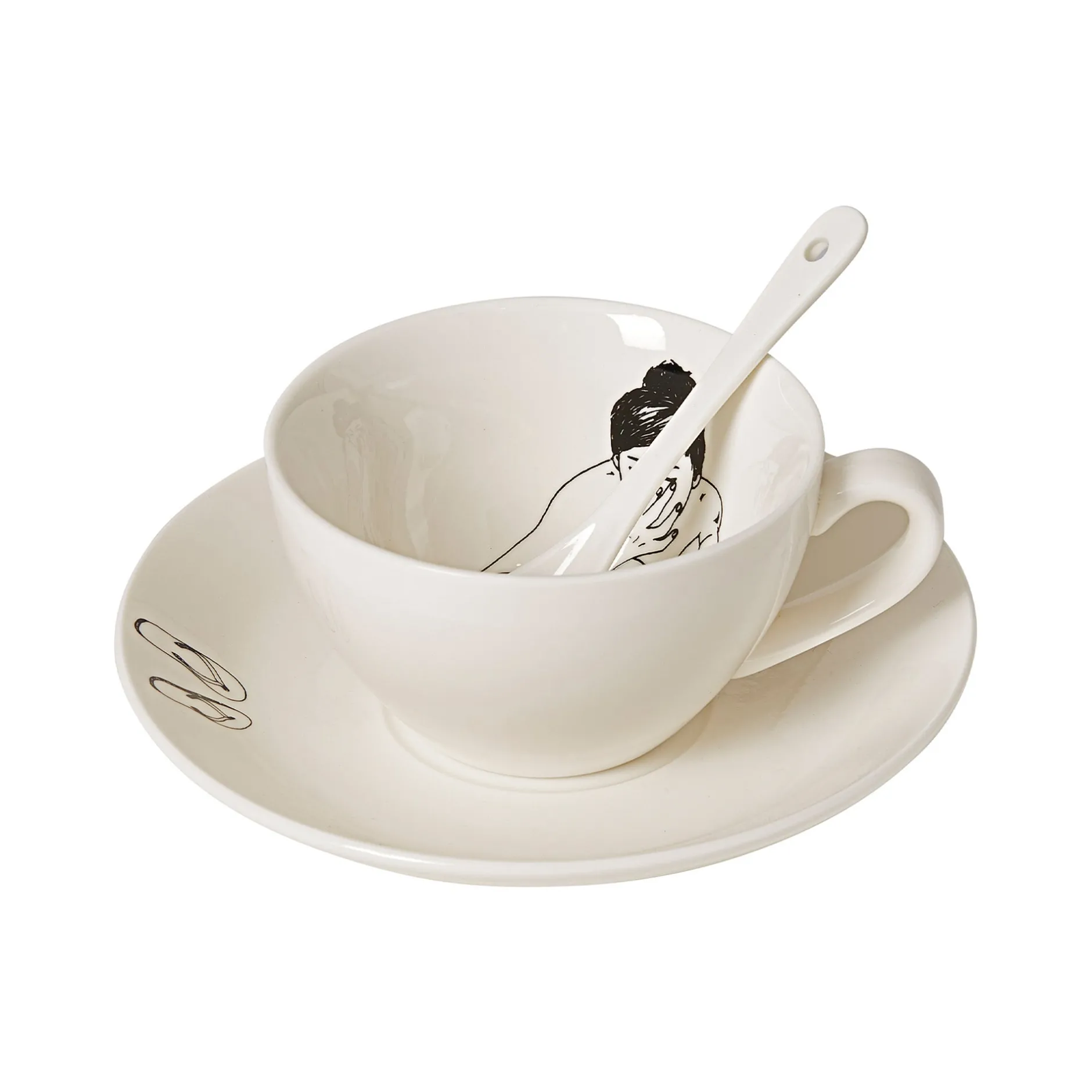 New Horgans Undressed Tea Set White & Black