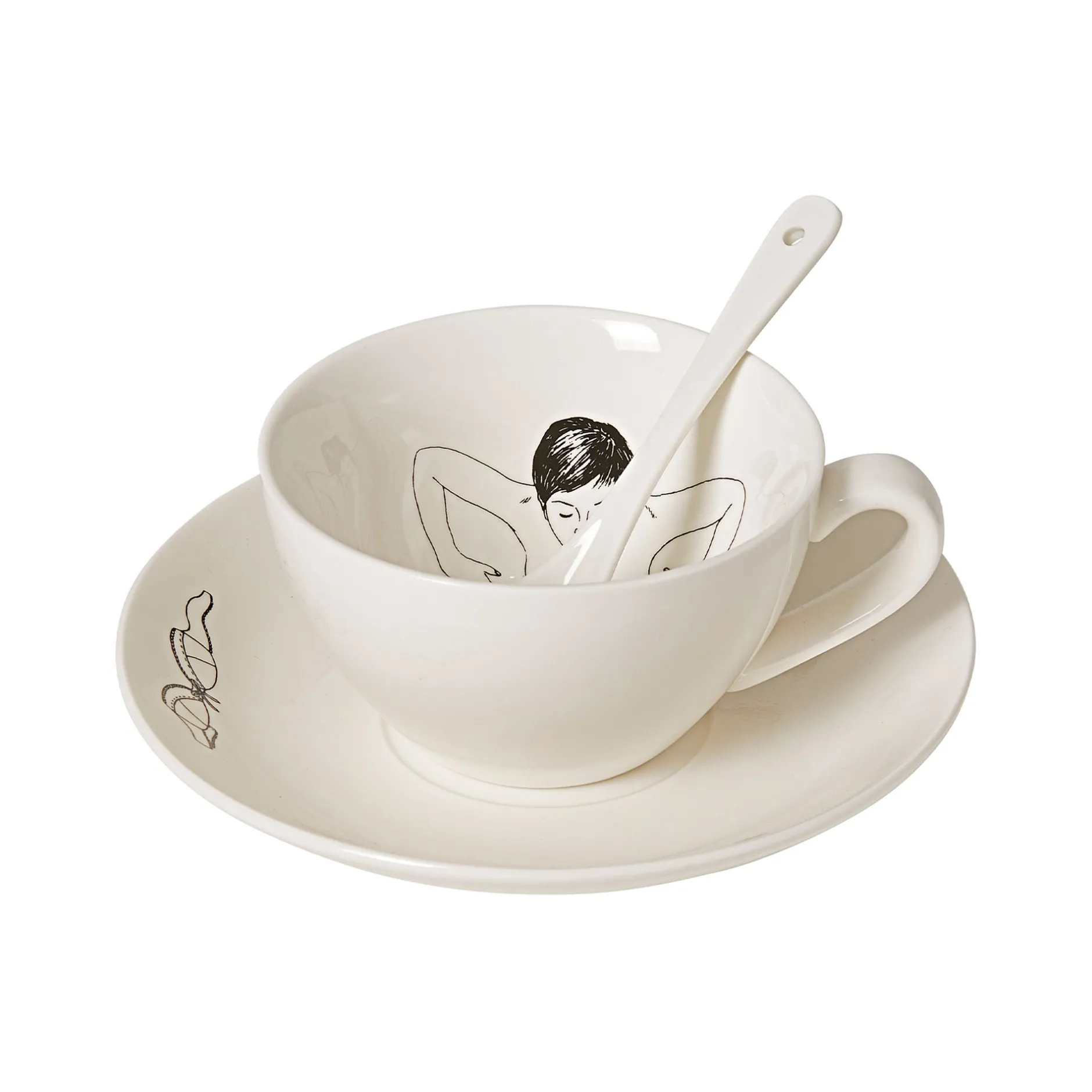 New Horgans Undressed Tea Set White & Black