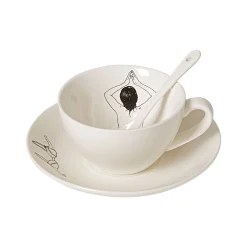 New Horgans Undressed Tea Set White & Black