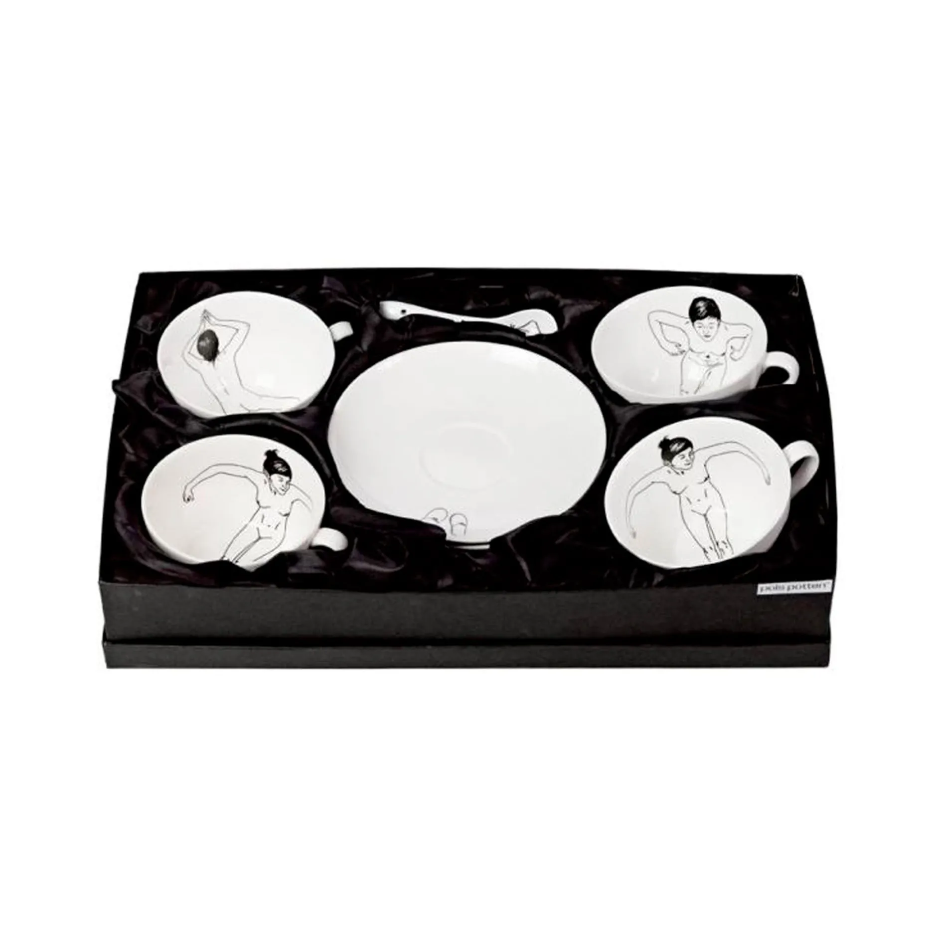 New Horgans Undressed Tea Set White & Black