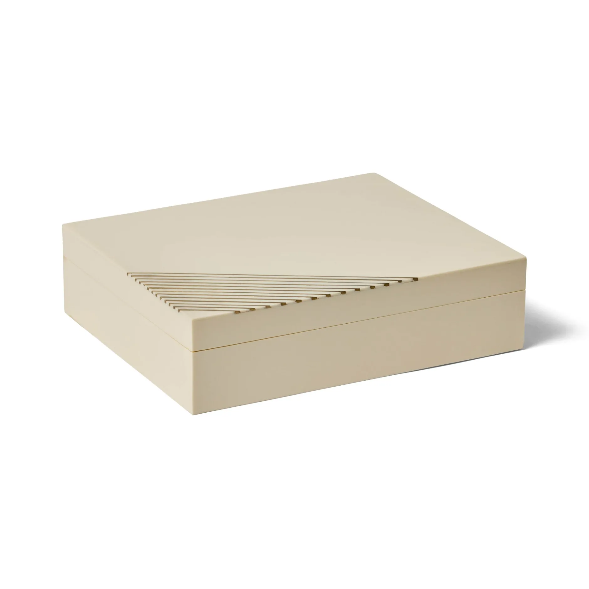 Online Horgans Vista Box Rectangle Cream & Brass