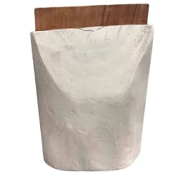 Outlet Horgans White Timber Side Table Large Sample White & Natural