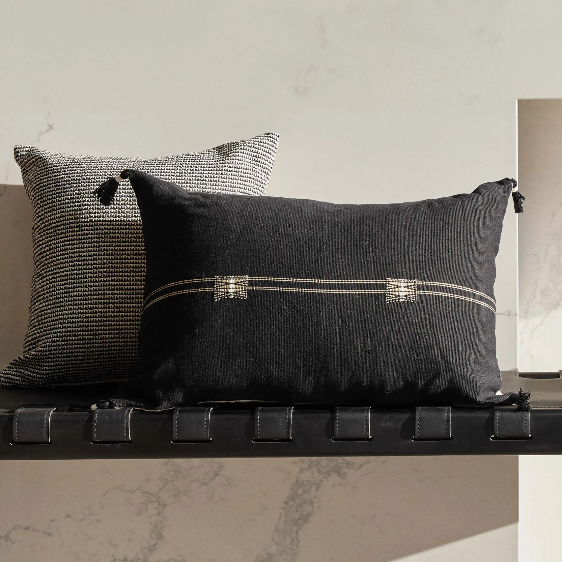Discount Horgans Yuma Handwoven Cushion 60x40 Black
