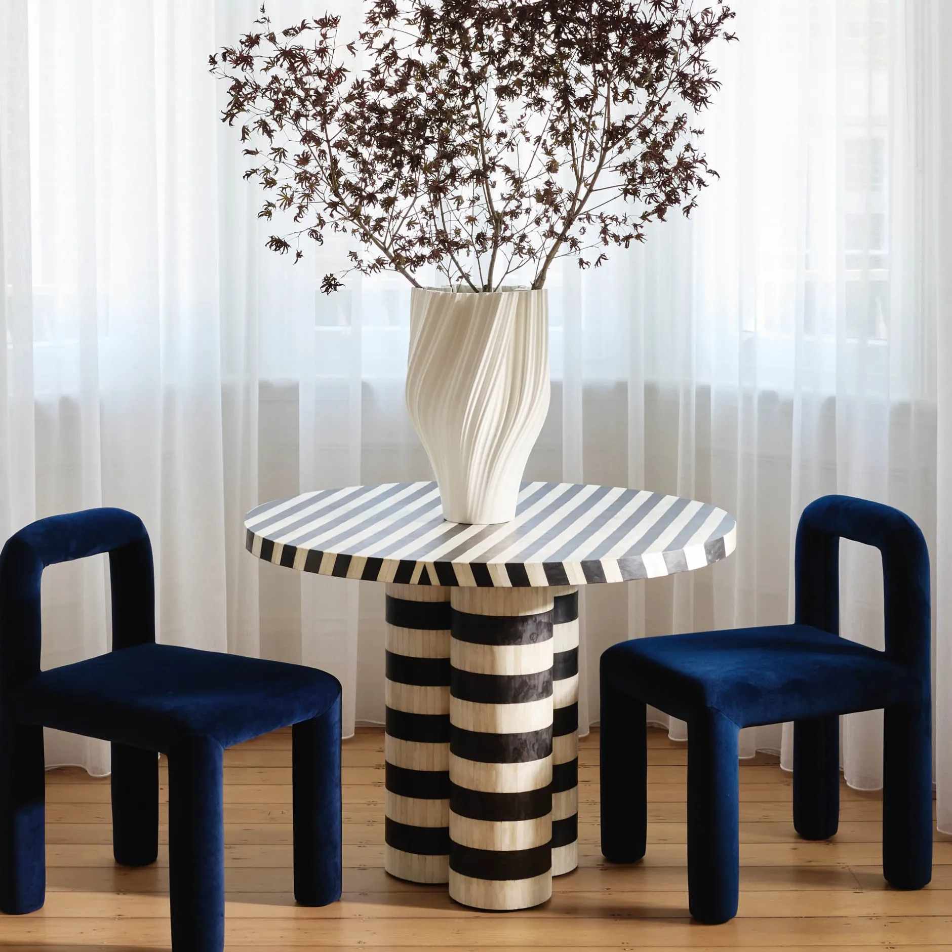 Sale Horgans Zara Dining Chair Navy Navy Velvet
