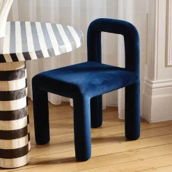 Sale Horgans Zara Dining Chair Navy Navy Velvet