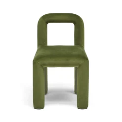 New Horgans Zara Dining Chair Olive Olive Velvet