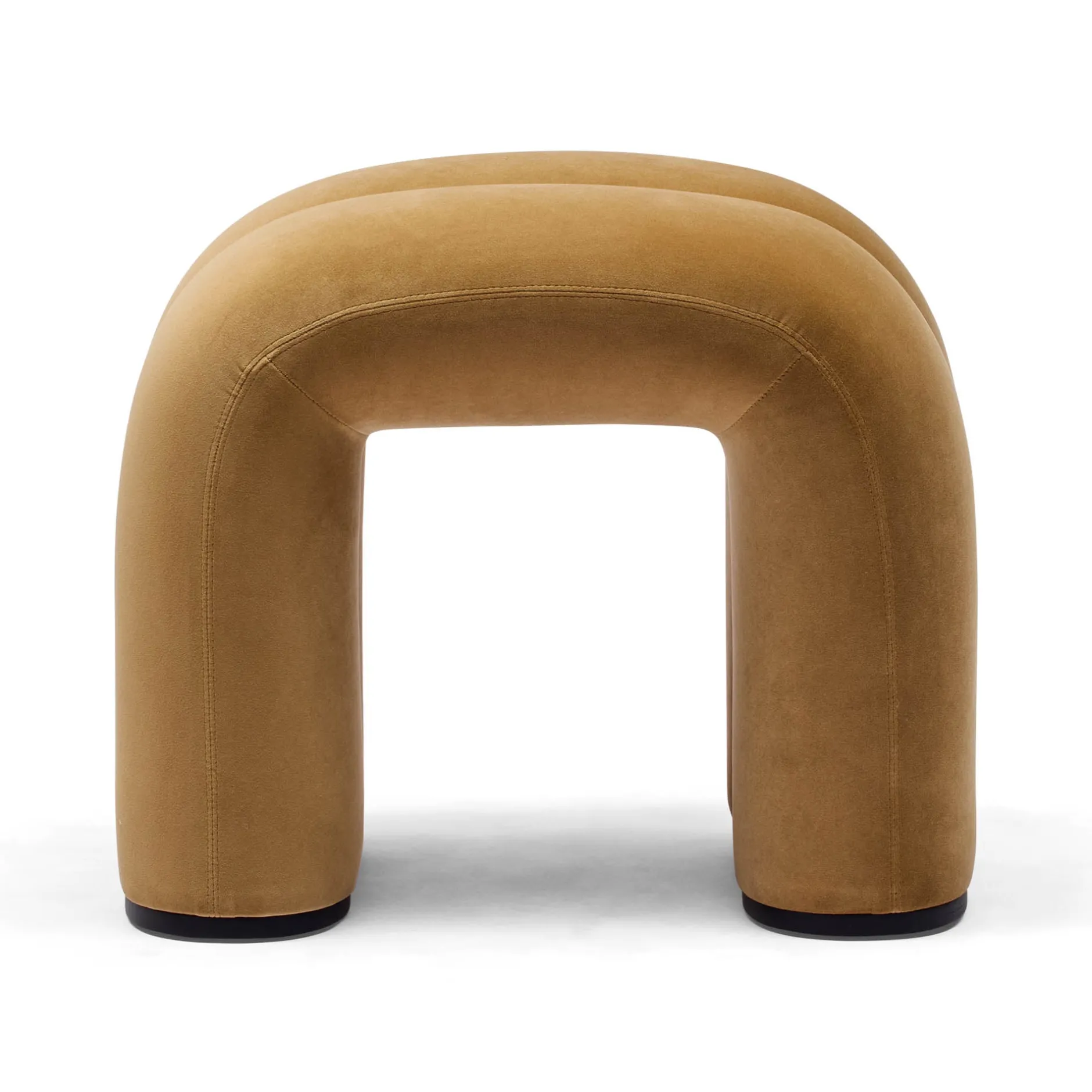 Best Horgans Zara Ottoman Sand Small Sand Velvet