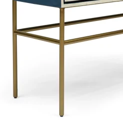 Discount Horgans Zephyr Bone Inlay Cabinet Navy, White & Antique Gold